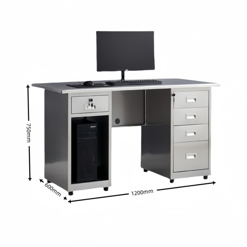 攸形201不锈钢办公桌1200*600*750mm台高清大图