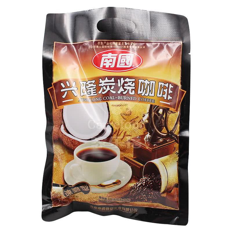 南国食品兴隆炭烧咖啡320g速溶咖啡粉小包原味