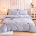 新款加厚床单四件套磨毛纯棉保暖印花被套床上用品四件套全棉秋冬_854 1.8床四件套被套200x230 HY-美好一天.灰