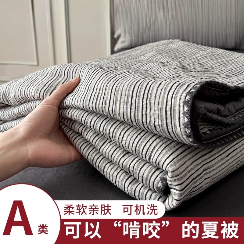 铭思沃四件套1.5米床 黑条纹 套高清大图