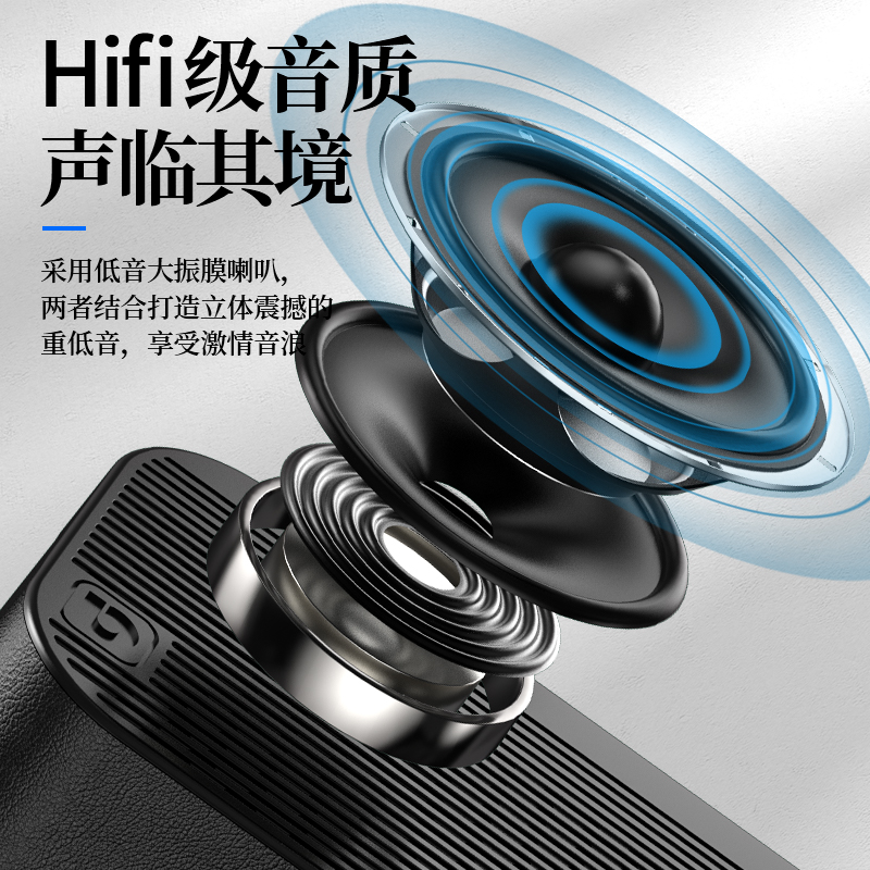 Tbrklm无线蓝牙音箱家用低音炮手机迷你网红小音响便携大声音高音质闹钟功能支付宝微信收款APP智能操作青色高清大图