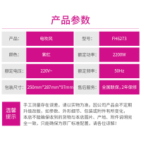 飞科(FLYCO)电吹风FH6273 2200W6档大功率均温变速健康柔风负离子功能冷热风发廊家用吹风筒