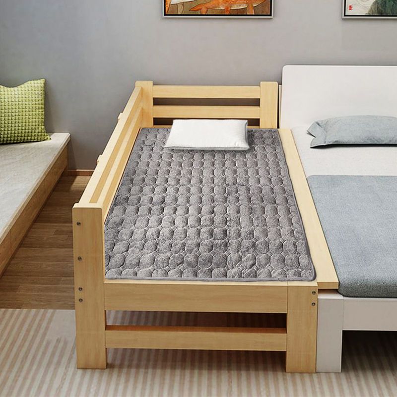 法兰绒垫婴儿床垫儿童幼儿园午睡儿四季通用床褥子绒垫 北欧纯灰 120*200cm【单人床】