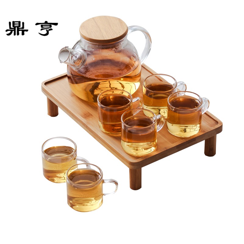 鼎亨日式玻璃茶壶套装家用下午茶水果茶红茶过滤水壶可加热花茶