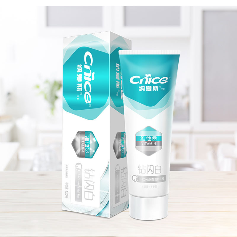 纳爱斯钻闪白牙膏120g水润留兰香有效瓦解去除牙斑亮白牙齿