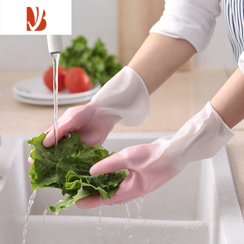 三维工匠洗碗手套女耐用家用厨房乳胶清洁器家务洗衣服刷碗橡胶胶皮防水
