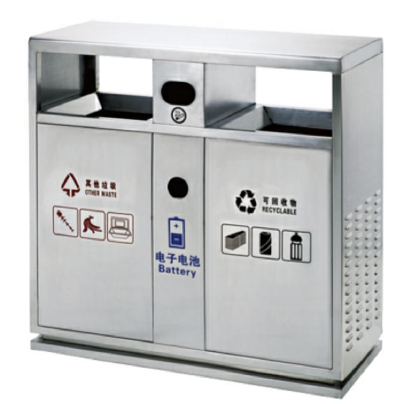 鑫缇乐 不锈钢分类垃圾桶 机场地铁高铁站 专用 果皮箱 L900*W380*H900