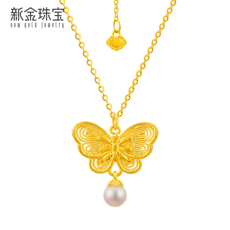 新金珠宝 黄金手链999足金女首饰闪耀项链送礼高清大图