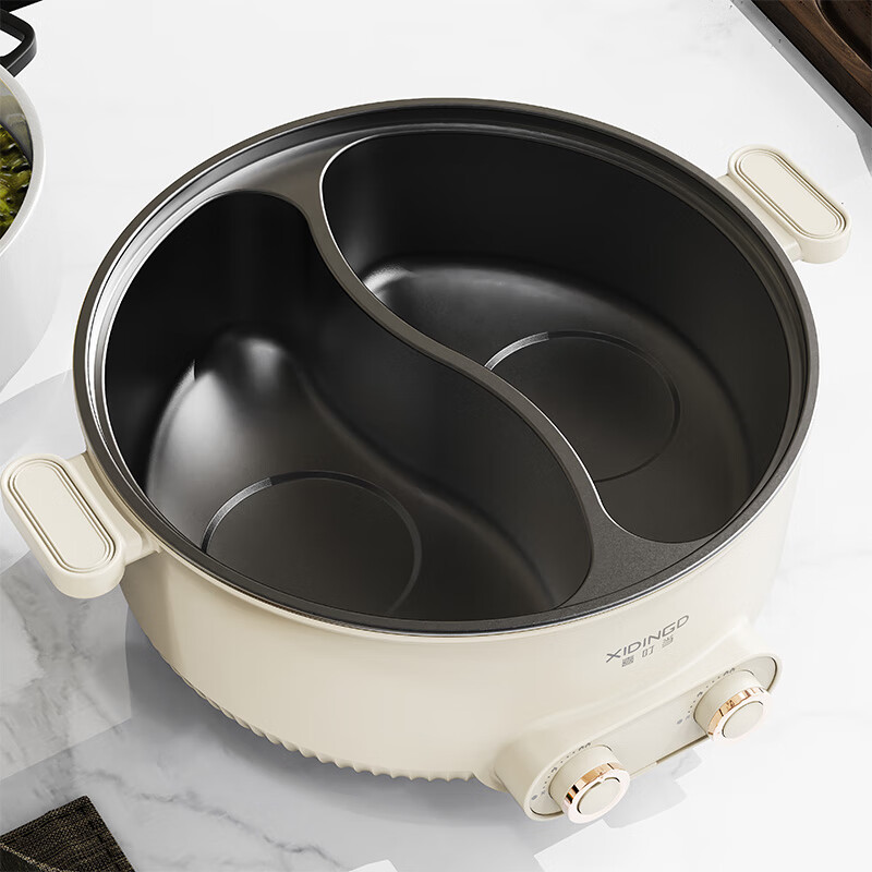 喜叮当(XIDINGDANG)家用大容量多功能聚福鸳鸯电火锅 XDD-DHG001高清大图
