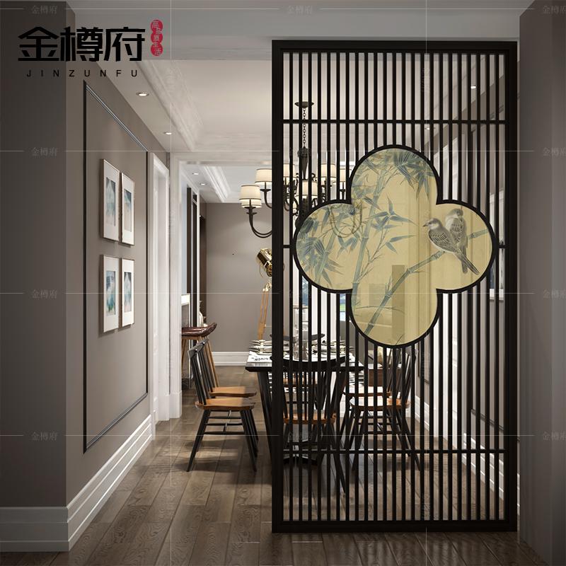 BONJEAN新中式屏风隔断客厅卧室遮挡家用简约现代进风水玄关格栅时尚高清大图