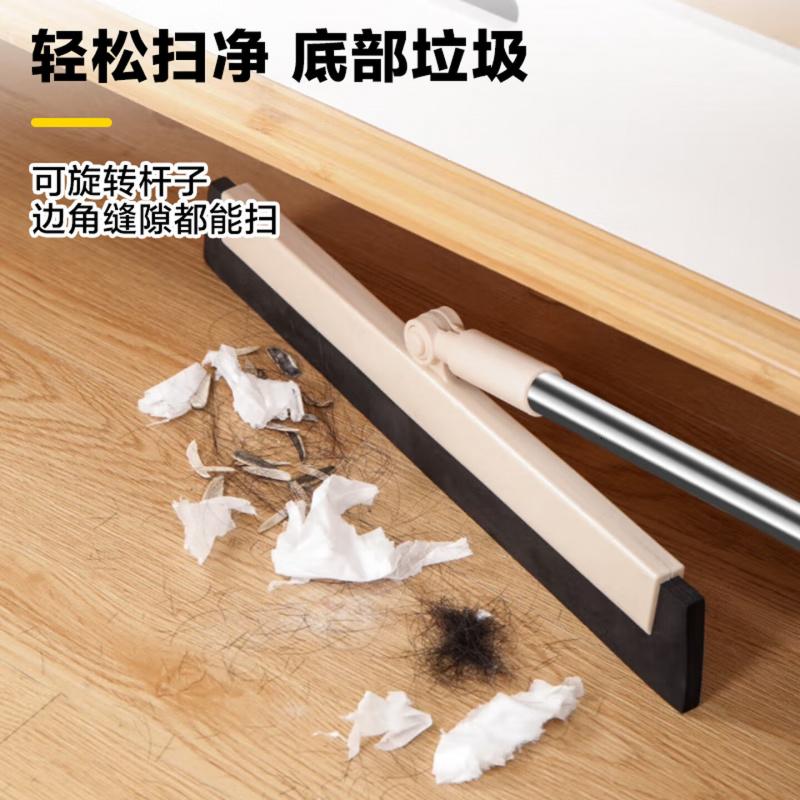 雅高 扫把簸箕套装 扫把三件套家用仿猪鬃毛软毛防风魔术扫把带刮刀高清大图