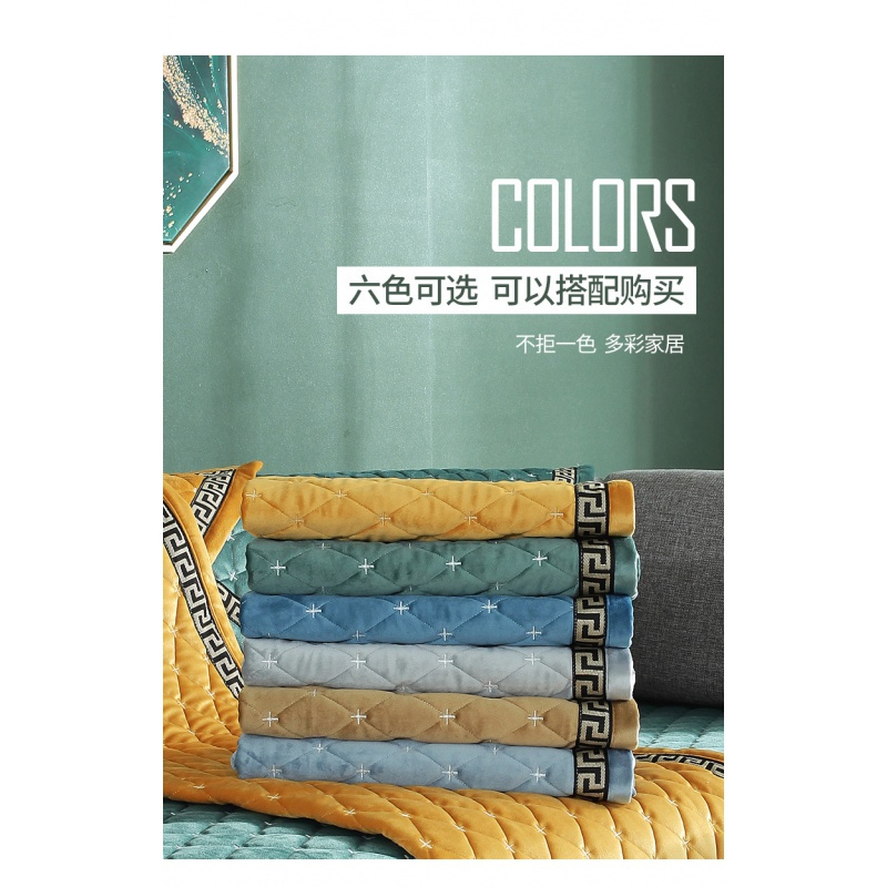 美帮汇美式纯色荷兰绒美式沙发垫靠背巾坐垫客厅通用套组合全包高清大图