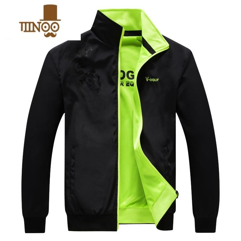 YANXU冬男式单衣运动夹克两面穿外套运动服秋季青年休闲外衣防风图片