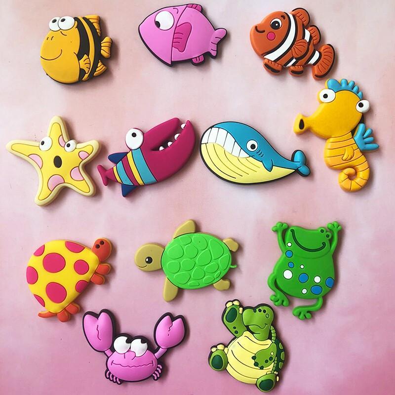 可爱卡通创意冰箱贴彩虹软胶磁贴早教贴儿童幼儿软磁贴一套海底世界一