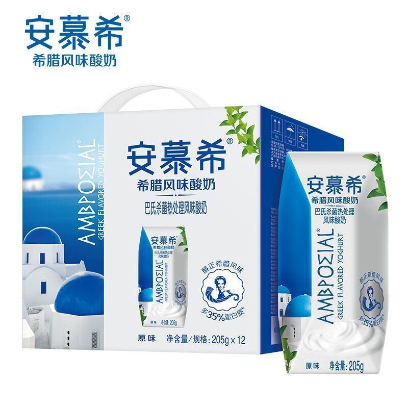 伊利安慕希希腊风味酸奶 原味 205g*12盒/ 箱