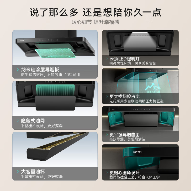 华帝(vatti)[小飞碟S25]超薄平嵌欧式油烟机 i11S25 直流变频25风量大吸力 智感恒吸自清洁 脱排抽油烟机
