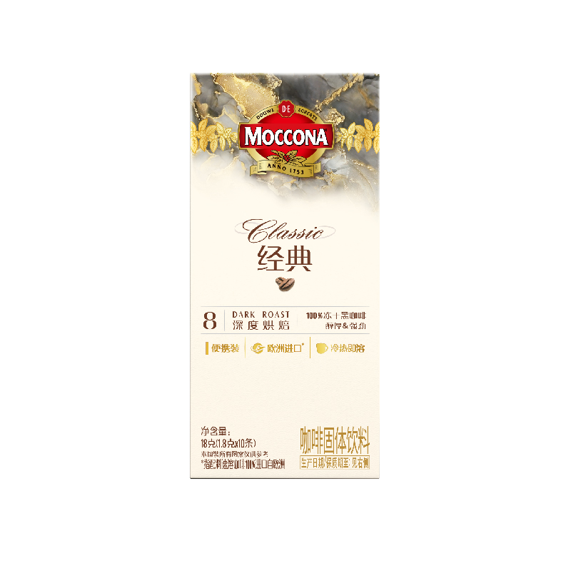 摩可纳经典8号冻干速溶咖啡1.8g*10条盒装 冷热冲泡高清大图