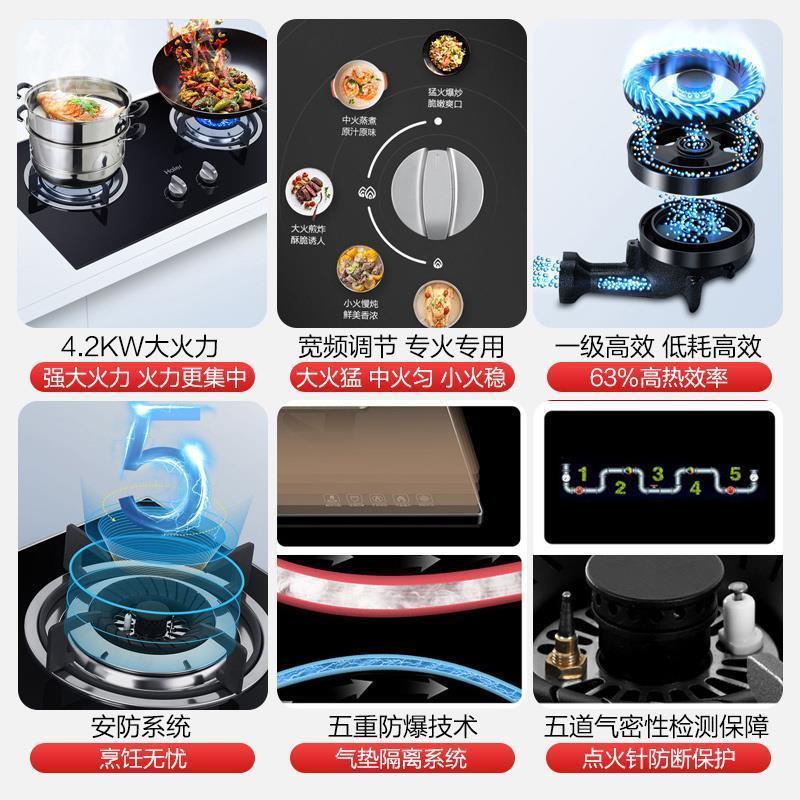 Haier/海尔欧式抽油烟机烟灶套装烟机灶具套装 爆炒21立方大吸力油烟机+4.2KW天然气灶ET901U1+Q235天