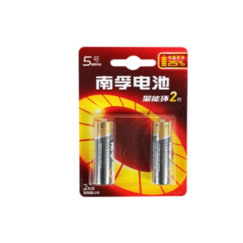南孚(nanfu)lr6-2b 聚能环无汞 5号碱性电池(2粒装)30板/盒