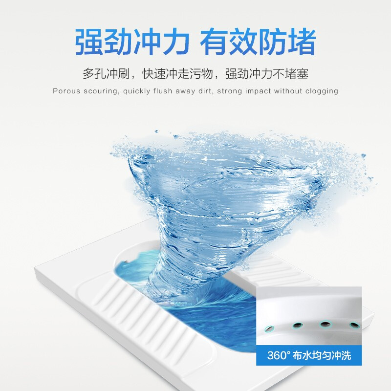 四季沐歌(MICOE)蹲便器陶瓷大便器防臭蹲厕整套蹲坑便池带存水弯蹲便器