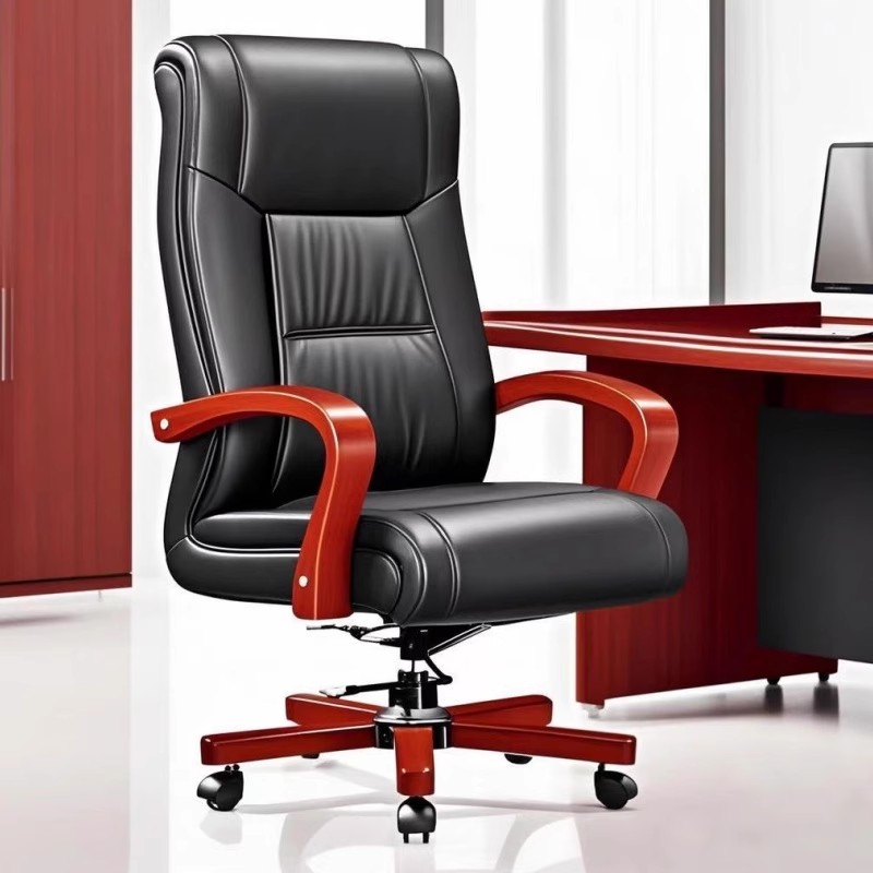 怡卓欧老板椅真皮把高清大图