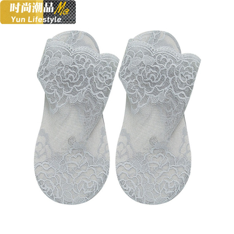 YUNWUXIN蕾丝袜子女花边短袜浅口日系棉船袜夏季韩国百搭薄款透气水晶袜袜子