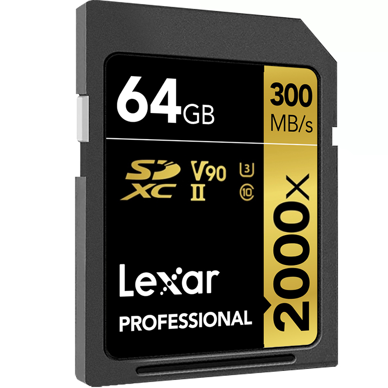 [免邮]雷克沙(Lexar)64G SD卡 2000X相机存储卡UHS-II 读300MB/s写260MB/s