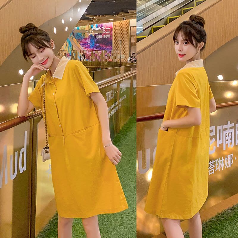 迪鲁奥(DILUAO)孕妇装夏装时尚款哺乳连衣裙色宽松显瘦夏天孕妇裙2021中长款图片