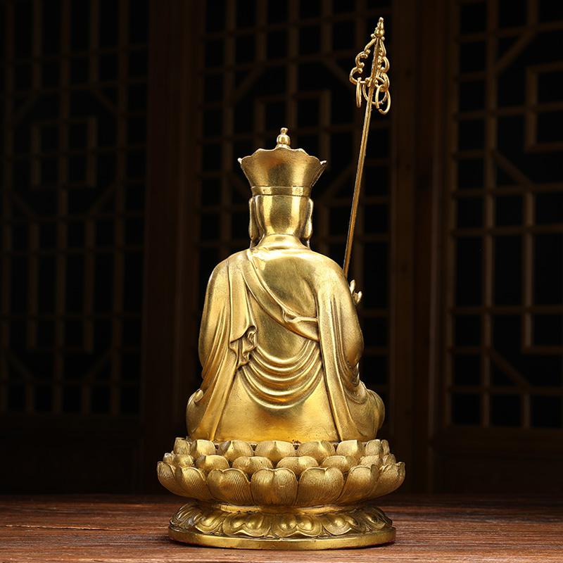 美帮汇铜地藏佛像摆件地藏菩萨像铜像禅意客厅家用居家佛堂供奉高清大图