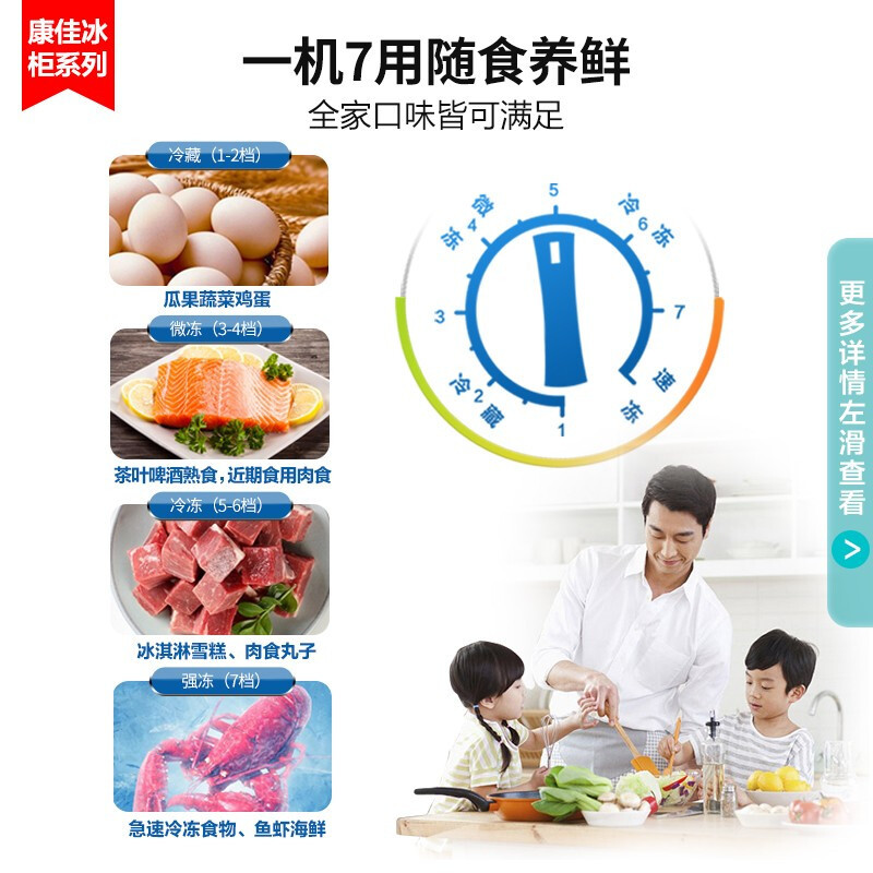 康佳(KONKA) 220升大容量冰柜家用商用 双箱双温冷柜 一级能效顶开门 节能冰箱 BCD-220DZP