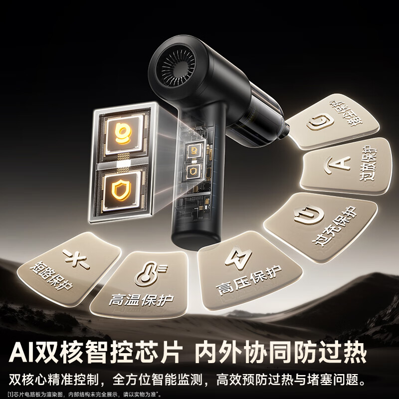 倍思(Baseus)AT车载吸尘器大吸力无线手持家用桌面汽车用吸尘器便携多功能四合一 星际黑高清大图