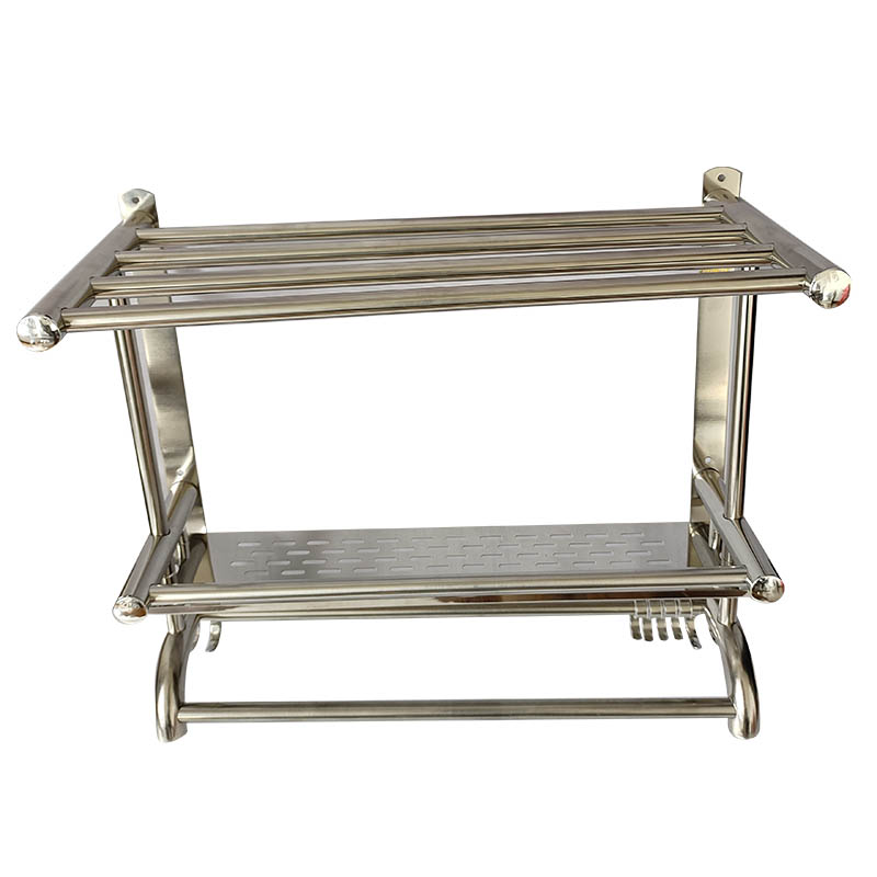 金迪乐浴室壁挂毛巾架子双层加厚浴巾架50*20*45cm/组高清大图