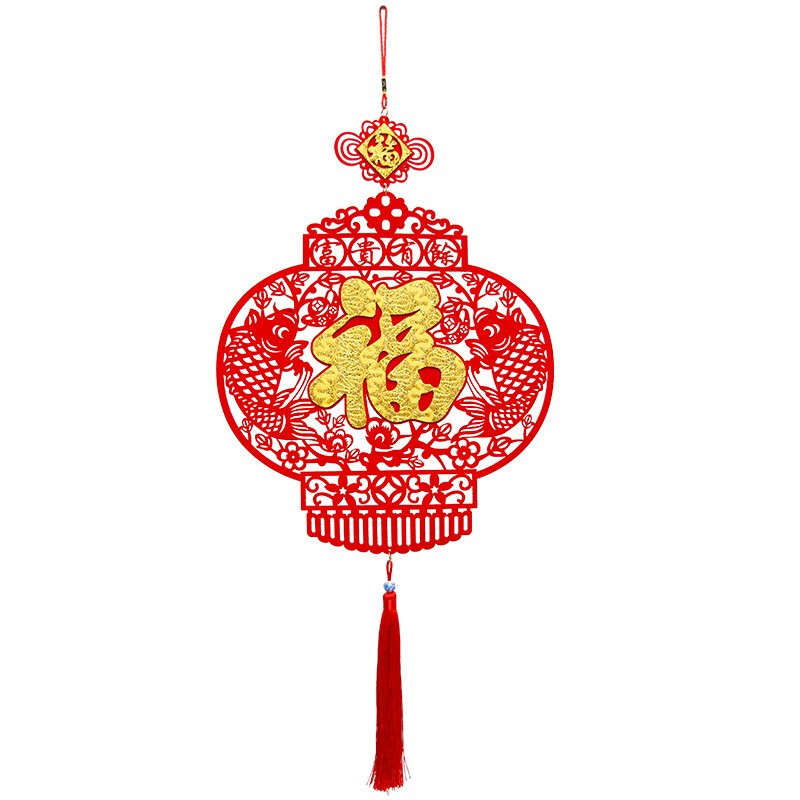 恒源祥 喜庆中国结挂件春节新年婚庆用品 大号富贵有余(中国绒)
