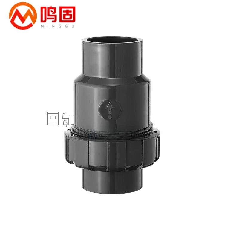 鸣固  UPVC球型止回阀单向阀水管立式逆止流水阀中间阀工业PVC管件配件 DN80(内径90mm)全球款高清大图