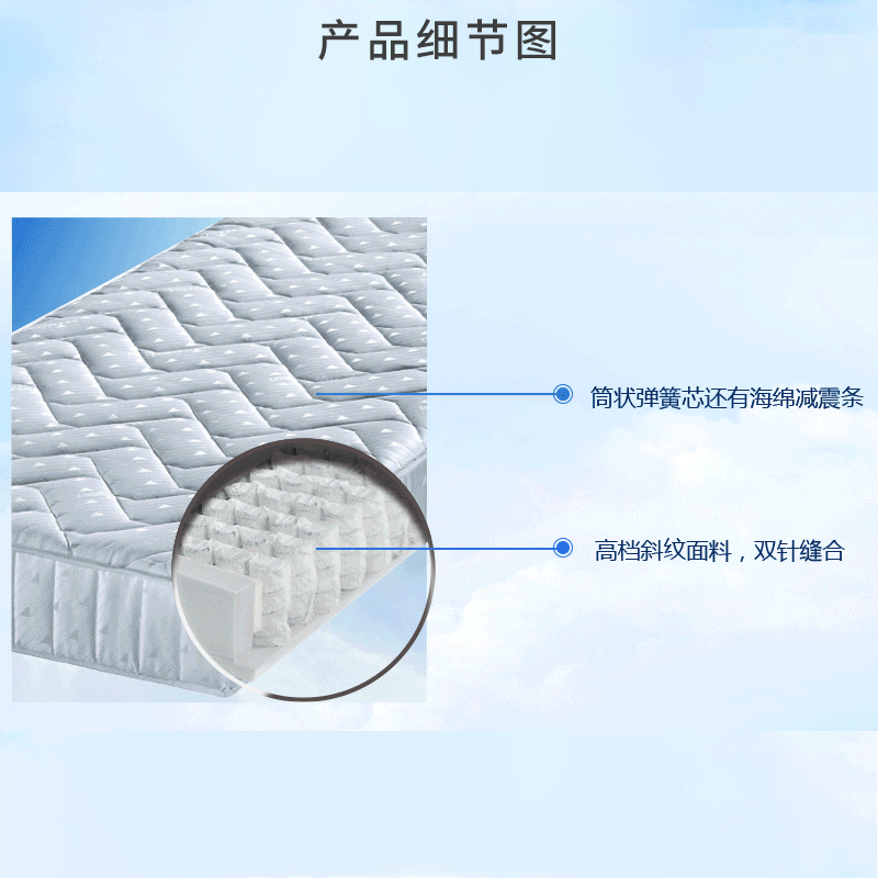 福莱哥勒(breckle) 床垫 图兰朵c 强力静音 全氧冷泡绵 7区 床垫 图兰朵c 150*200