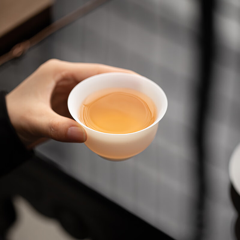 苏氏陶瓷/SUSHI CERAMICS d 冰种玉瓷薄胎素烧主人杯个人功夫茶杯礼盒装高清大图