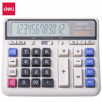 得力(deli)DL-2135电脑键盘计算器 商务桌面型计算器 12位大屏幕大按键财务计算机 办公用品 计算器