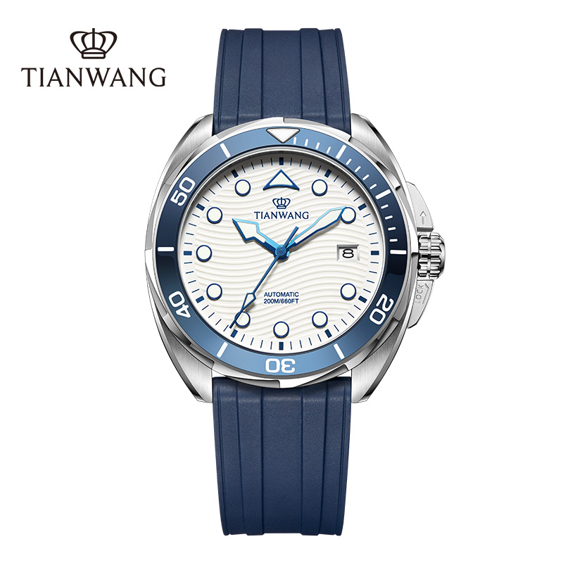 [200米防水]天王蓝鳍系列专业防水游泳新款男士机械手表201392高清大图