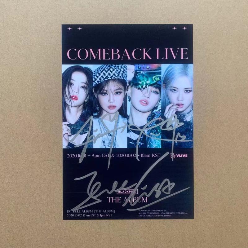 blackpink亲笔签名照lisa金智妮朴彩英金智秀签名照周边毕业礼物款式9