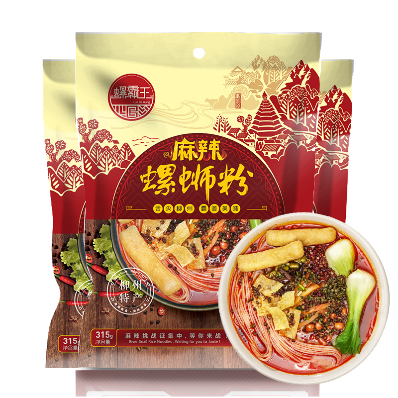 螺霸王螺蛳粉麻辣味315g广西柳州特产螺蛳粉方便面粉(煮食)米线 速食