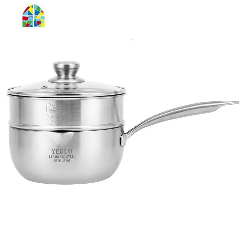 封后日式锅雪平锅304不锈钢奶锅 加厚热奶锅辅食婴儿牛奶迷你小锅汤锅 FENGHO [限量版]18cm五层钢无盖SUS3图片