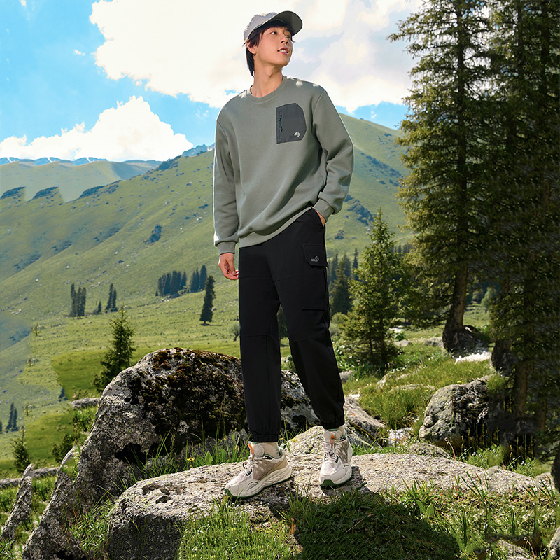 361°运动裤男士新款防泼水梭织长裤直筒宽松户外裤子男裤高清大图