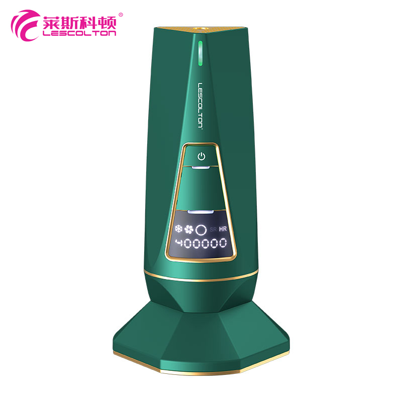 美国Lescolton 激光脱毛仪家用智能冰感脱毛仪器男女脱毛神器T015C 宝石绿送消毒座