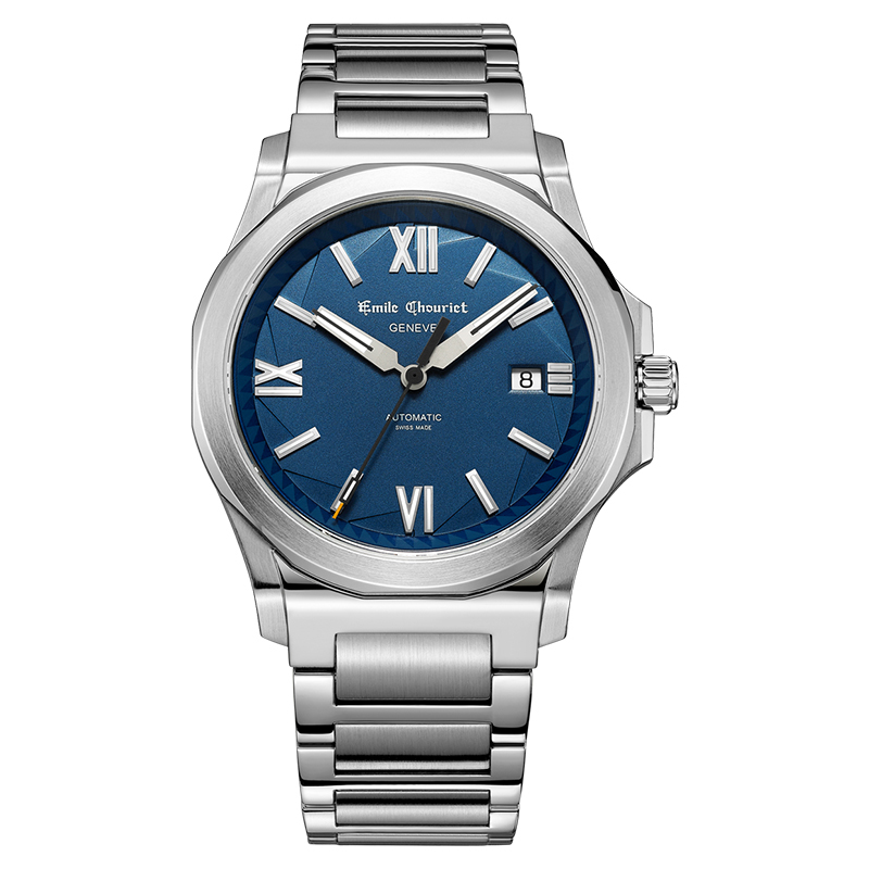 艾米龙emilechouriet手表挑战者系列冰峰精钢表带机械男表081170g6