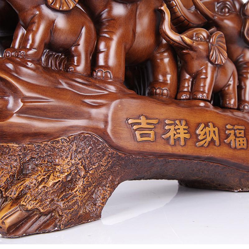 美帮汇大象摆件五福象工艺品乔迁开业礼品办公室桌客厅酒柜家居装饰高清大图