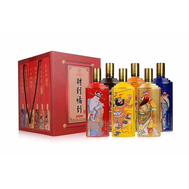 贵州茅台镇纯元财神到酱香型53度白酒财到福到500ml6瓶装纯粮食酒包装