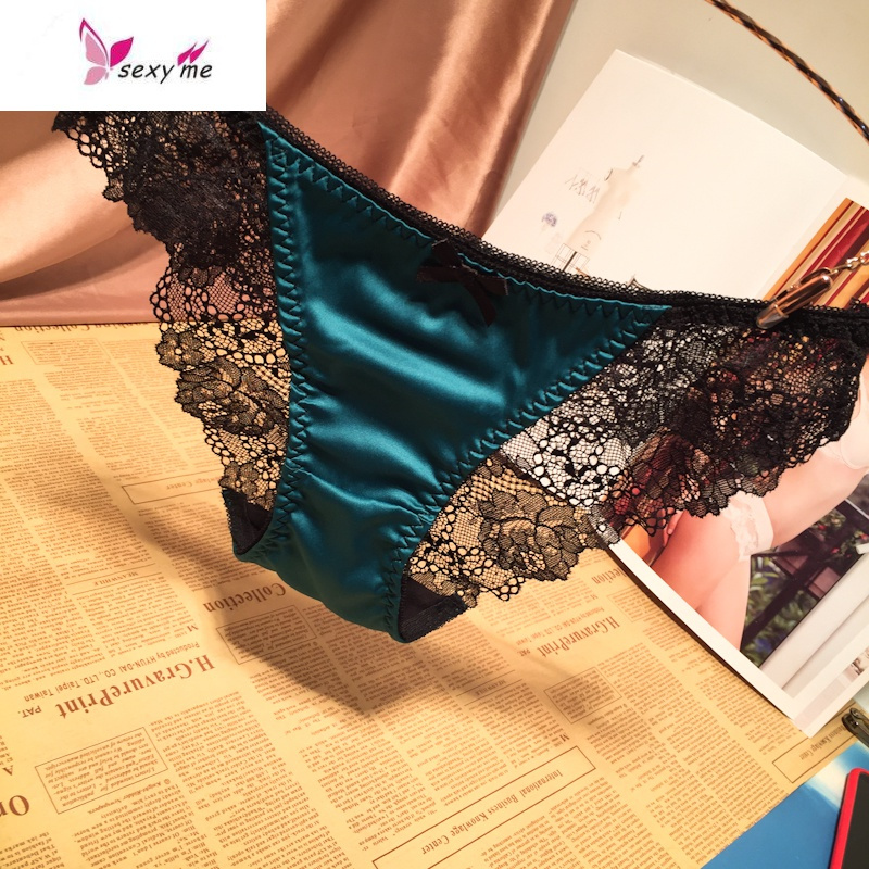 日系网纱蕾丝宫廷绸缎质感迷人诱惑内裤女性感蝴蝶结少女fishbasket