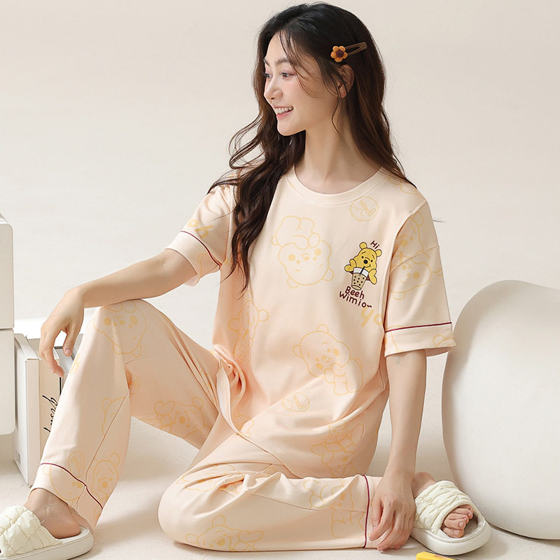 月子服夏季薄款棉质产后短袖长裤大码孕妇哺乳睡衣女怀孕期家居服高清大图