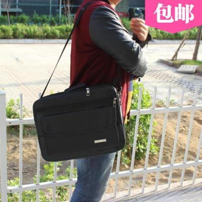 2019新款加厚加大号旅行电脑包斜挎包男士手提单肩包公文包商务包 款式1 有盖银标款