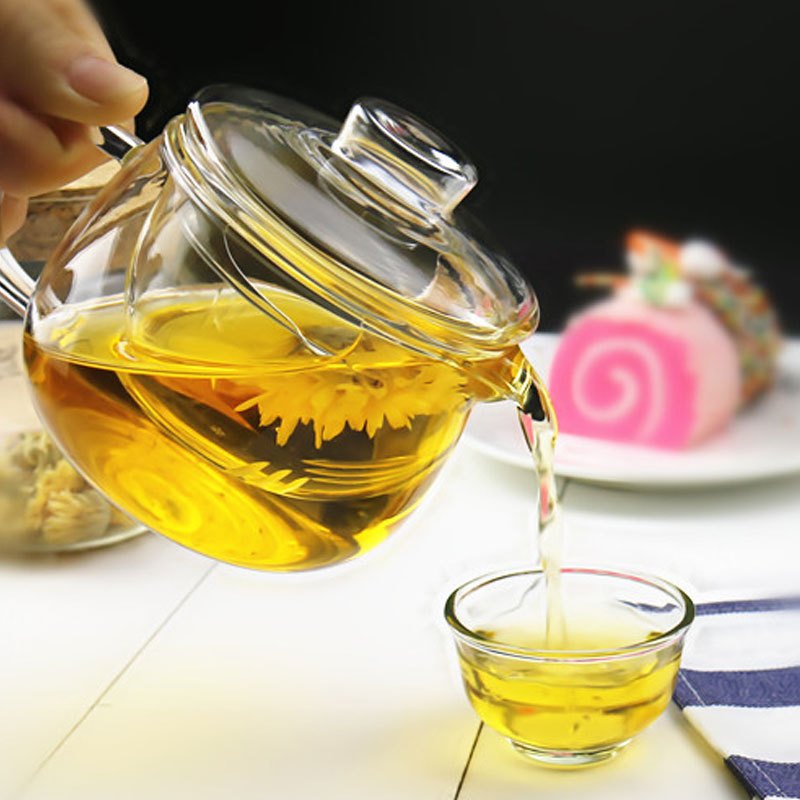 单人办公室高温玻璃迷你花茶泡茶壶透明功夫茶具小号茶壶过滤生活日用家居器皿水具水杯创意简约玻璃杯